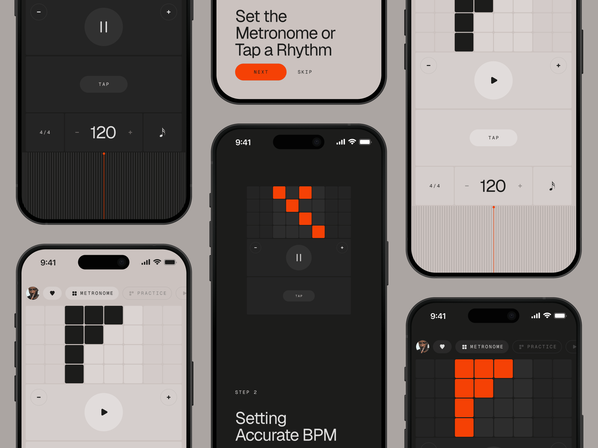 METRONM / UI / DARK x WHITE design interface metronome minimal music type typography ui visual