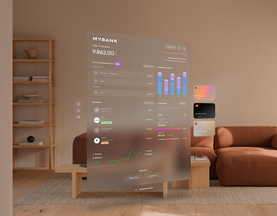 MYBANK - Vision Pro banking concept app 3d avp bank cart concept finance financial mixed mixed reality ui vision vision pro