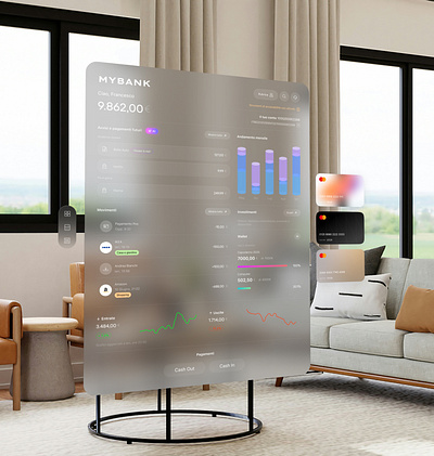 MYBANK - Vision Pro banking concept app 3d avp bank cart concept finance financial mixed mixed reality ui vision vision pro