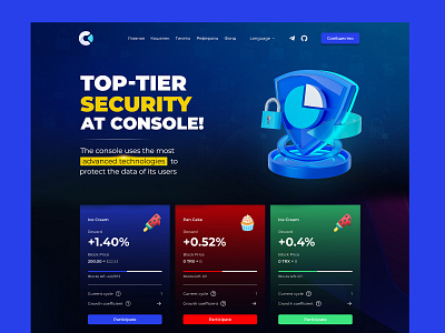 Crypto Blockchain Landing Page Design blockchain crypto decentralized defi ethical hacking home page landing page lock security services technology token ui user experience web design web3