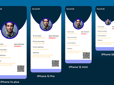 Responsive Employee Card Design Across iPhone Sizes 🌐📱 animation figma graphic design ui ui ux