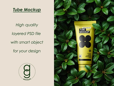 Cosmetic Tube in Leaves Mockup 3d brand identity branding branding design cosmetic tube mockup cosmetic tube mockup free cream tube mockup free cosmetic tube mockup free cream tube mockup free mockup free template free tube mockup graphic design identity illustration label design logo design mockup free tube mockup