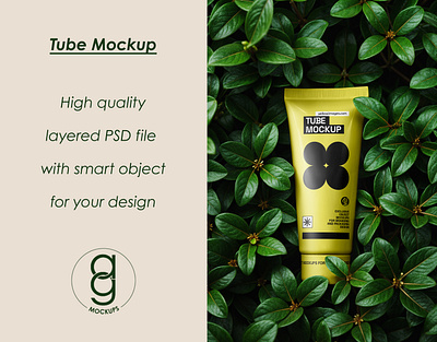 Cosmetic Tube in Leaves Mockup 3d brand identity branding branding design cosmetic tube mockup cosmetic tube mockup free cream tube mockup free cosmetic tube mockup free cream tube mockup free mockup free template free tube mockup graphic design identity illustration label design logo design mockup free tube mockup