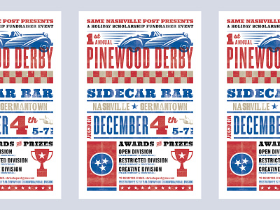 SAME Pinewood Derby Poster derby hatch show print letterpress nashville pinewood poster racing retro texture typography vintage