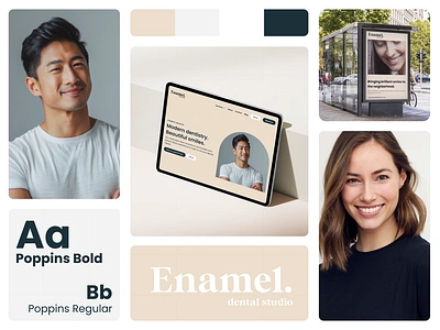 Enamel – Sleek, Modern, and Natural branding dentist dentistry design doctor web health healthcare landing page logo medical medicine ui ux web website