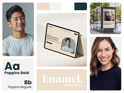 Enamel – Sleek, Modern, and Natural branding dentist dentistry design health healthcare logo ui