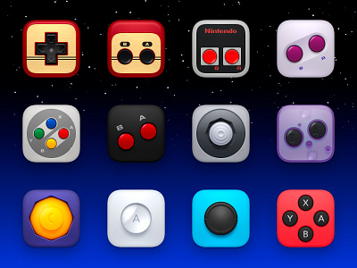 Nintendo Controllers app controllers famicom game boy gameboy gamecube icon icons mac n64 nes nintendo snes super switch virtual boy wii wii u