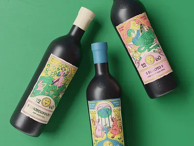 Wine Bottle Design with Medieval-Style Illustration 3d beverage bottle bottle label branding business illustration design design studio digital art digital illustration drink graphic design identity design illustration illustrator marketing marketing design packaging packaging design wine