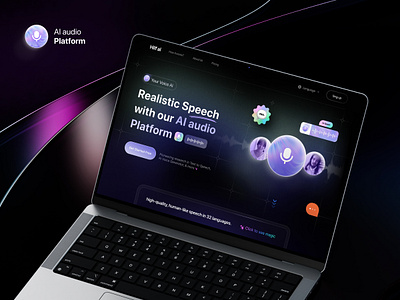 Ai audio platform ai ai app ai assistant ai audio ai consultant ai technology artifical intelligence chat bot gradient hilf al hilf al digital interface landing page minimal trending ui ux video video generator visual