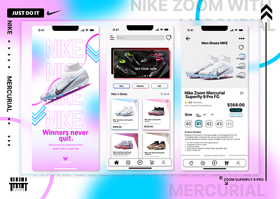 E-Commerce Online Shopping App app uiux design buy nike shoes e commerce app ui football boot ui graphic design just do it nike app nike boot buy nike website shoes app ui