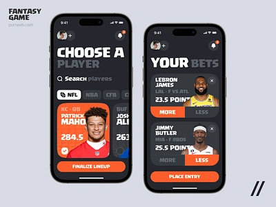 Fantasy Sports Mobile iOS App ai android app app design app design concept app design template dark theme dashboard design interface ios mobile mobile app product design sport sport app ui ux