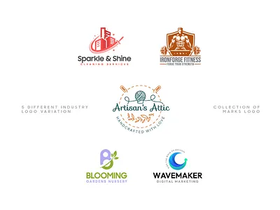 5 Industry Logo in One Frame brandbuilding brandidentity creativeprocess designinspiration designshowcase dribbblecommunity gradient graphicdesign industrylogos logo logo design logoinspiration visualidentity