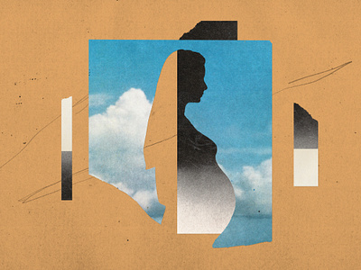 Vogue: Mental Health clouds collage cutout editorial illustration mental health paper pregnancy startup tech