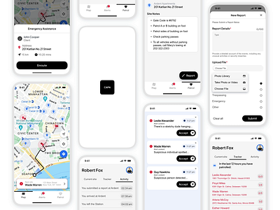 Patrol Security Application Concept app app design concept design figma hug ios ios design light theme minimalist mobile design patrol application police app product design security app uber design components ui ui design uiux ux ux design