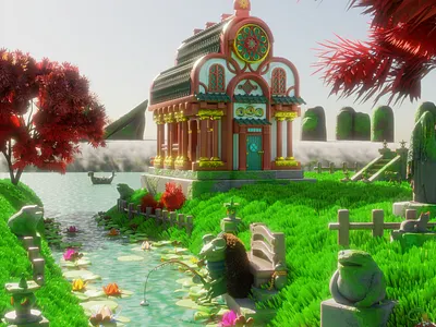 old frog 3d 3dcharacter 3dmodel animation blender branding design illustration logo ui