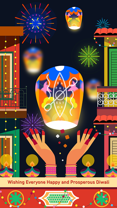 Diwali 2024 2d animation color diwali dribbble graphixstory illustration magical motion graphics vector art