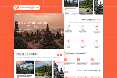 WanderinJogja - Travel Landing Page branding graphic design ui