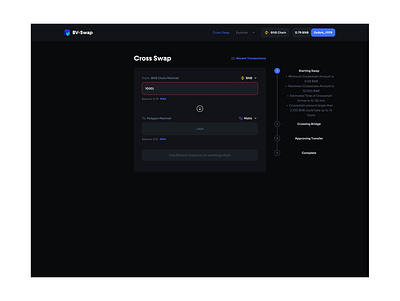 Coin Cross Swap Web3 Decentralized Exchange blockchain bnb crosschain crypto dapp decentralized designsystem dex exchange library platform polygonnetwork startingswap swap token transaction ui ux web3