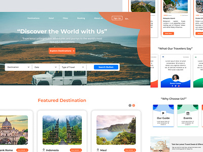 Explore the World with a Seamless Travel Landing Page Design adventuretravel cleandesign designfortravel destinationguide figmadesign interfacedesign landingpagedesign modernui responsivedesign tourismwebsite travelagency travelappdesign travellandingpage travelui travelwebsite uiuxdesign userexperience uxinspiration webdesign websiteui