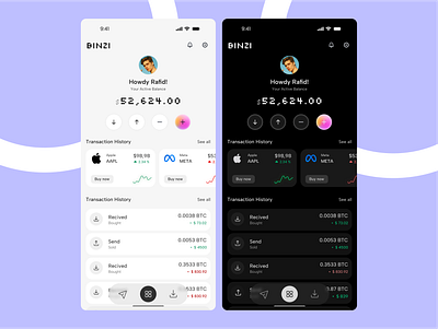 Binzi - Finance UI app ui ui user interface design ux ux design