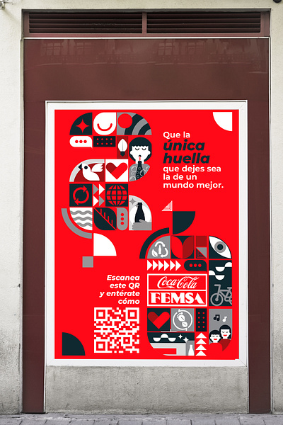 20 years of Coca-Cola FEMSA in Colombia branding cocacola graphic design illustrations poster red vectors