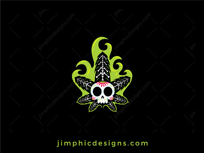 Mexico Skull Cbd Logo branding cannabis cbd design graphic design leaf logo logo design skull vector