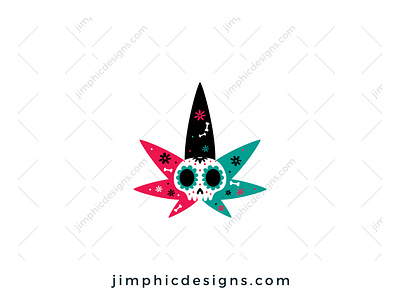 Mexican Themed Cbd Logo branding cannabis cbd design graphic design leaf logo logo design skull vector