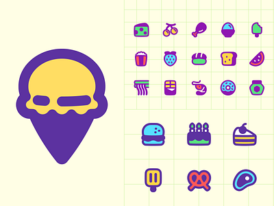 New POP Icons style in PLUMP FOOD! icon design icons illustrator plump icons pop icons uiux vector