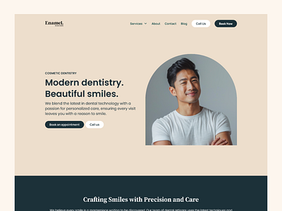 Enamel – Sleek, Modern, and Natural Website branding clinic dentist dentistry design doctor web health healthcare healthcare website landing page landingpage logo medical medicine ui ux web web design website