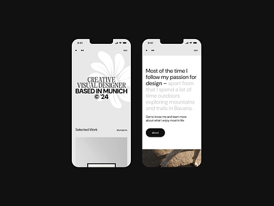 Portfolio – Creative Visual Designer [mobile] design display interface mobile modern typeface typography ui web webdesign