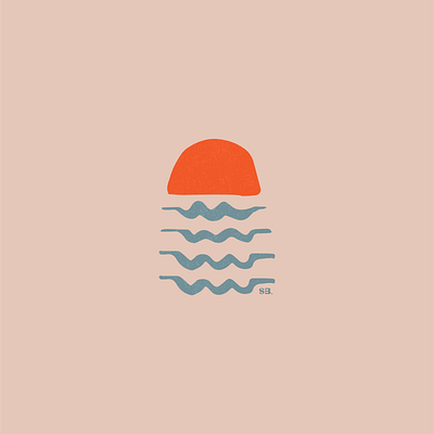 SUN MUSTACHES graphic design illustration minimalism mustache sun surf vector waves