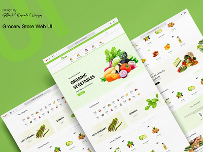 Clean and Fresh UI Design for Organic Grocery Store - GStore designer ecommerce figmadesign graphic design landingpage onlinestore ui uiux ux web webdesign website