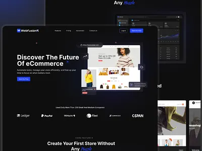 eCommerce Platform Landing Page UI dashboard ecommerce modern saas ui ux web template