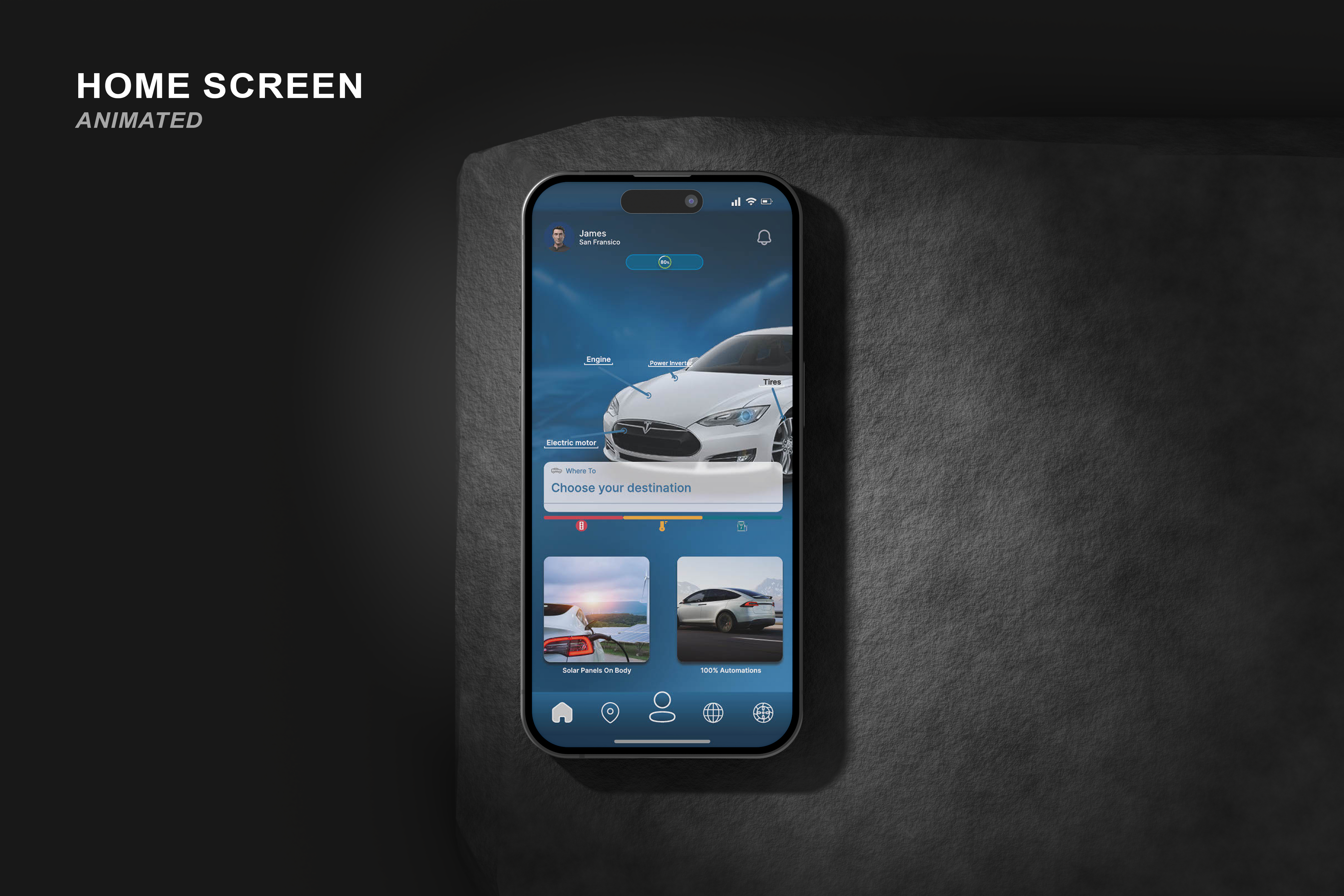 An Autonomous Electric Vehicle animation app appdesign design designer electric experience figma graphic design illustration prototyping ui userexperience userinterface ux vehicle