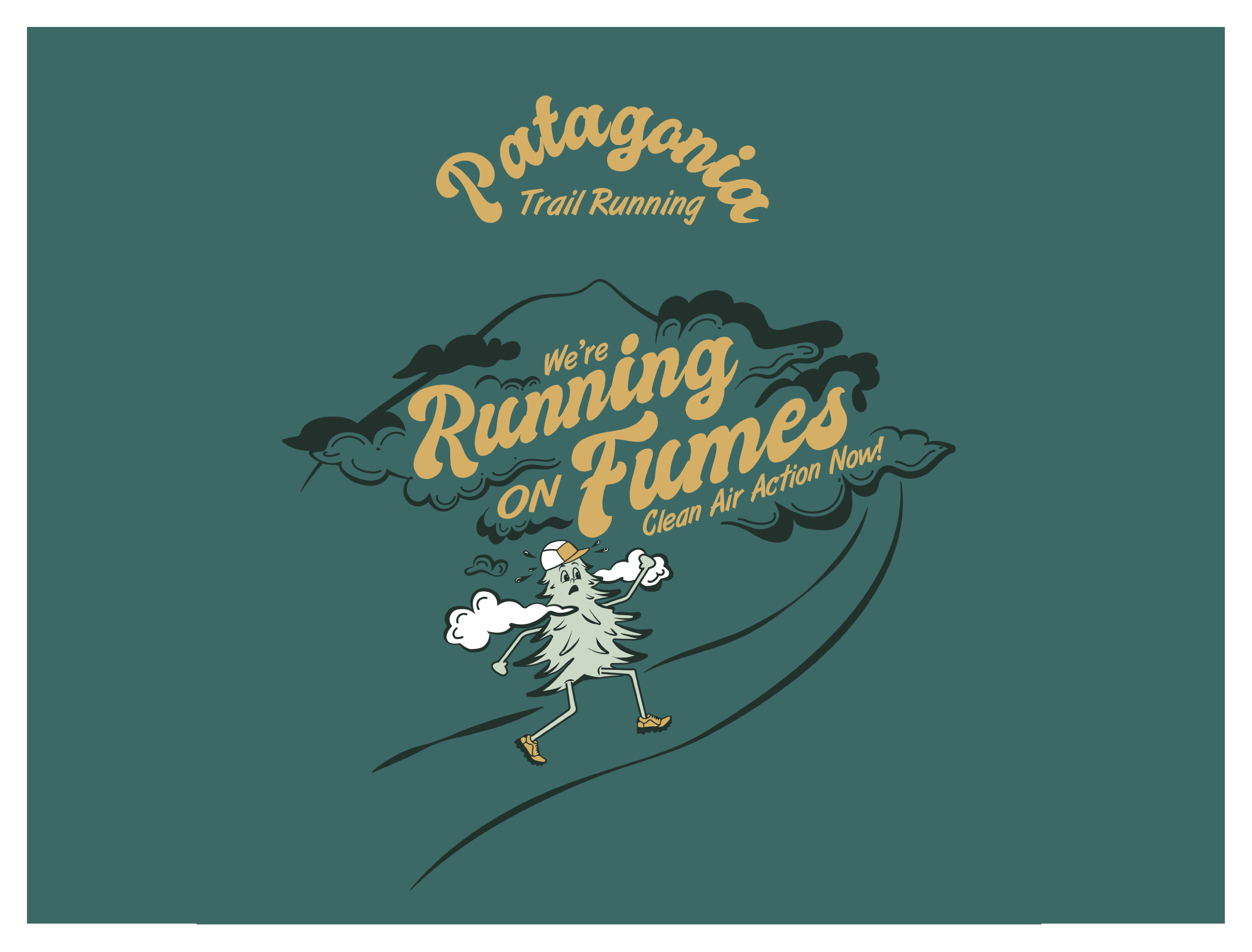 PATAGONIA FALL '19 - RUNNING ON FUMES action clean air now patagonia running trail running trees