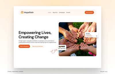 HopePath - Charity website charity design landing page ui uidesign uiux web web design webdesign