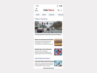 News App UI - Daily Digest