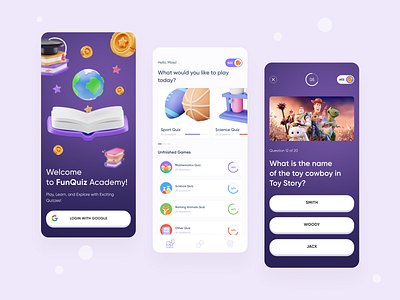 Kids App - Quiz Game engaging ux fun animations interactive quiz kid friendly ui kids app design touch friendly controls ui visual rewards