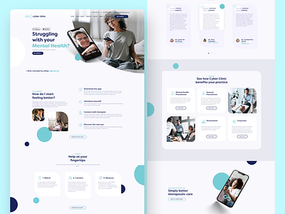 Cyber Clinic Mental Health Care Web UI/UX compassionatedesign digitalhealth emotionalwellness healthcareui healthcareux healthcarewebdesign mentalhealthapp mentalhealthdesign mentalhealthui mentalwellnessui mindfuldesign patientcentered psychologyui supportiveux usercentereddesign uxdesign uxforwellness wellnessappdesign