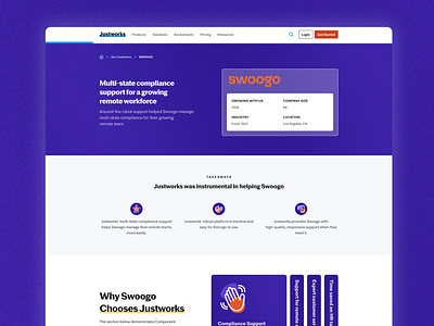 Web Design - Justworks Customer Story Page Concept branding design graphic design illustration typography ui ux web design