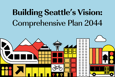 AIA Seattle Comprehensive Plan graphic city drawing illustrator linework minimalist