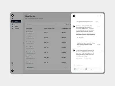 Sliding drawer AI Assistant chat drawer ui