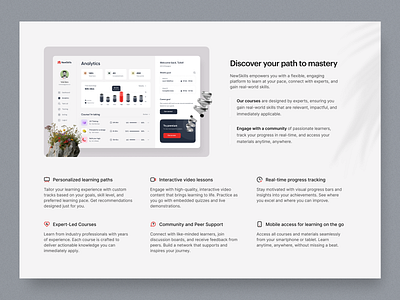 NewSkills - Features course e learning feature features it key features landing page learning platform online course online learning our services ui ux website