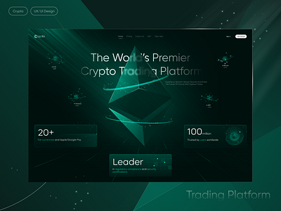 Crypto Trading Platform bank services banking platform blockchain blockchain design crypto design crypto platform finance design financial website fintech fintech website design investment landing page logo visual identity payment system revolut section startup ui ux wallet landing page web3