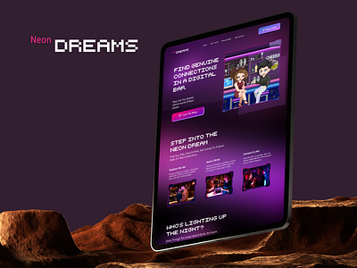 Dating platform- neonDreams dating dating platform design figma gradient landing page uiux website