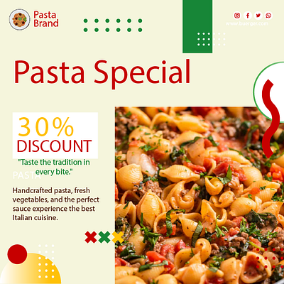 Pasta Flyer Design adobe illustrator design flyer flyer design graphic design ui vector