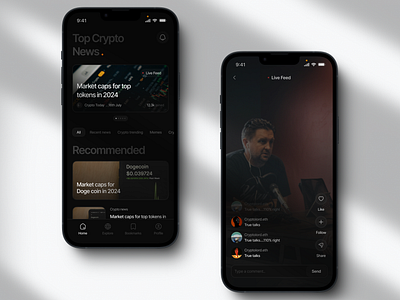 Crypto News Feed app design design mobile app product design ui ui design uiux
