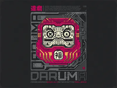 DARUM4 cartoon cyberpunk illustration japan art street wear t shirt tech design tee vector vector art
