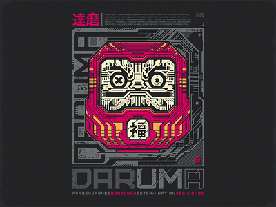 DARUM4 cartoon cyberpunk illustration japan art street wear t shirt tech design tee vector vector art