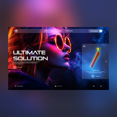 Eden Valves Web Ui Landing Page Shot ai branding cannabis design graphic design illustration marijuana midjourney neon photography smoke smoking ui ui design ux ux design vape web design website weed